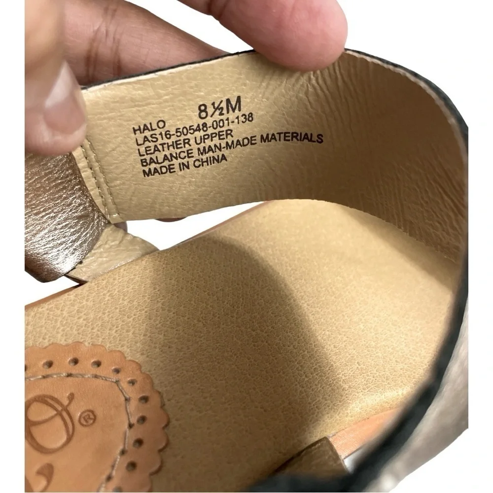 ANTHROPOLOGIE LATIGO slip on heeled strappy leather sandal 8.5M